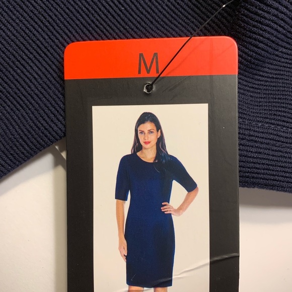 NEW Mario Serrani Dress Size SMALL Navy L24 knee length - Picture 2 of 4